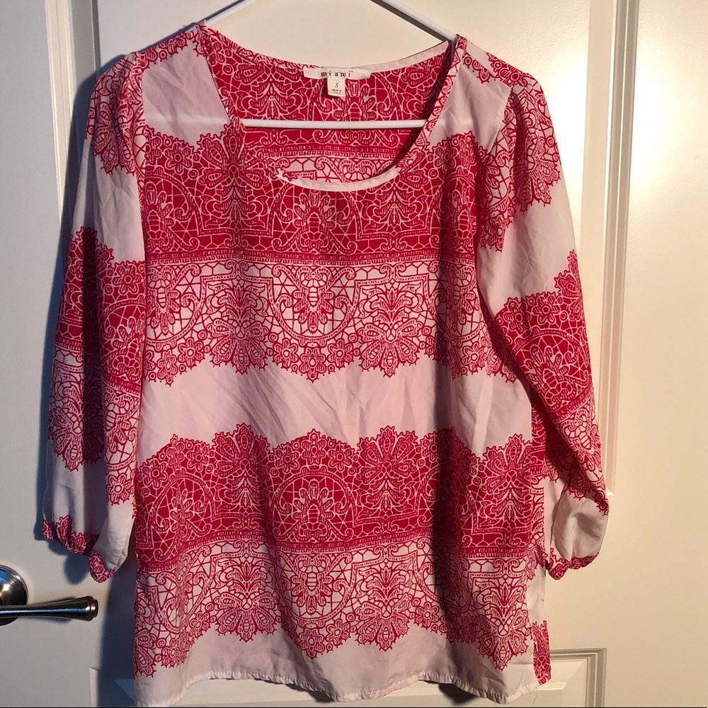 Pink and white shirt